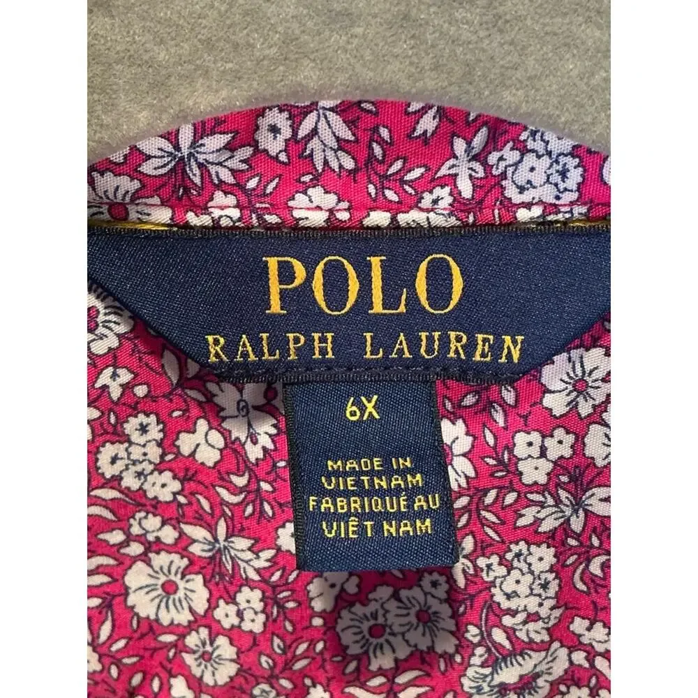 Polo Ralph Lauren floral color block shirtdress girls 6X